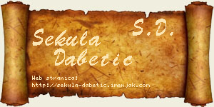 Sekula Dabetić vizit kartica